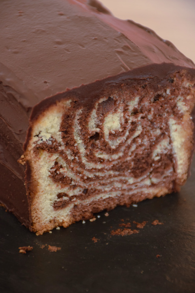 Cake marbré chocolat vanille