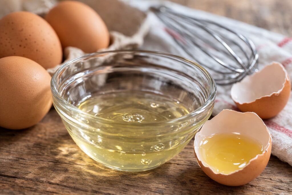 Poids d’un blanc d’oeuf moyen, gros et petit blanc oeuf récipient