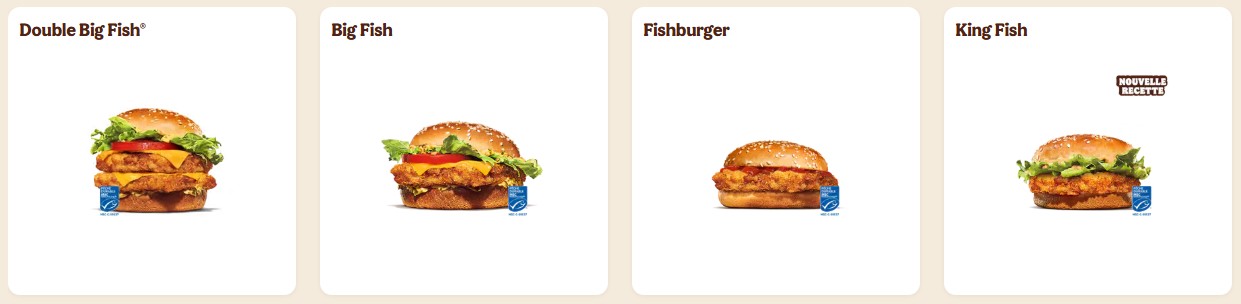 gamme fish burger king 