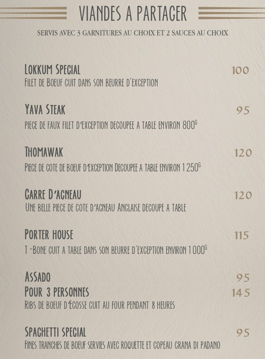 menu de yava paris viandes a partager